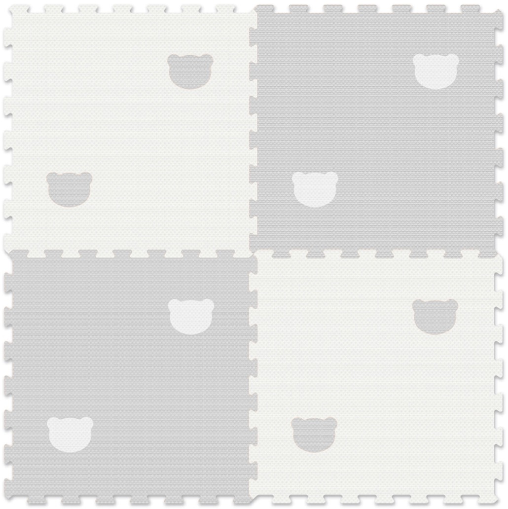 Detské penové puzzle – Medveď, sivá + biela