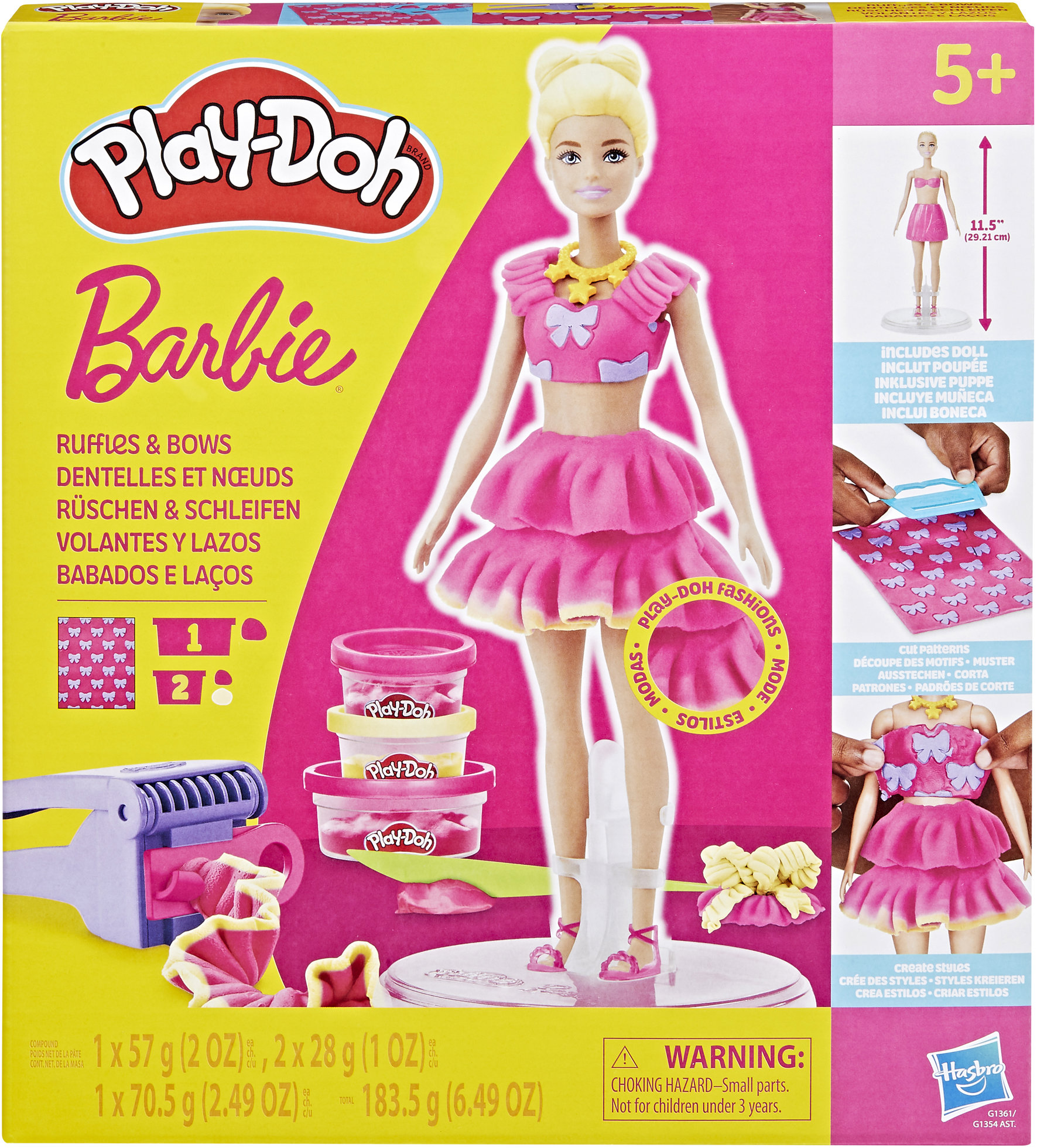 Play-Doh Barbie Návrhár Volániky a Mašličky Bábika s Príslušenstvom