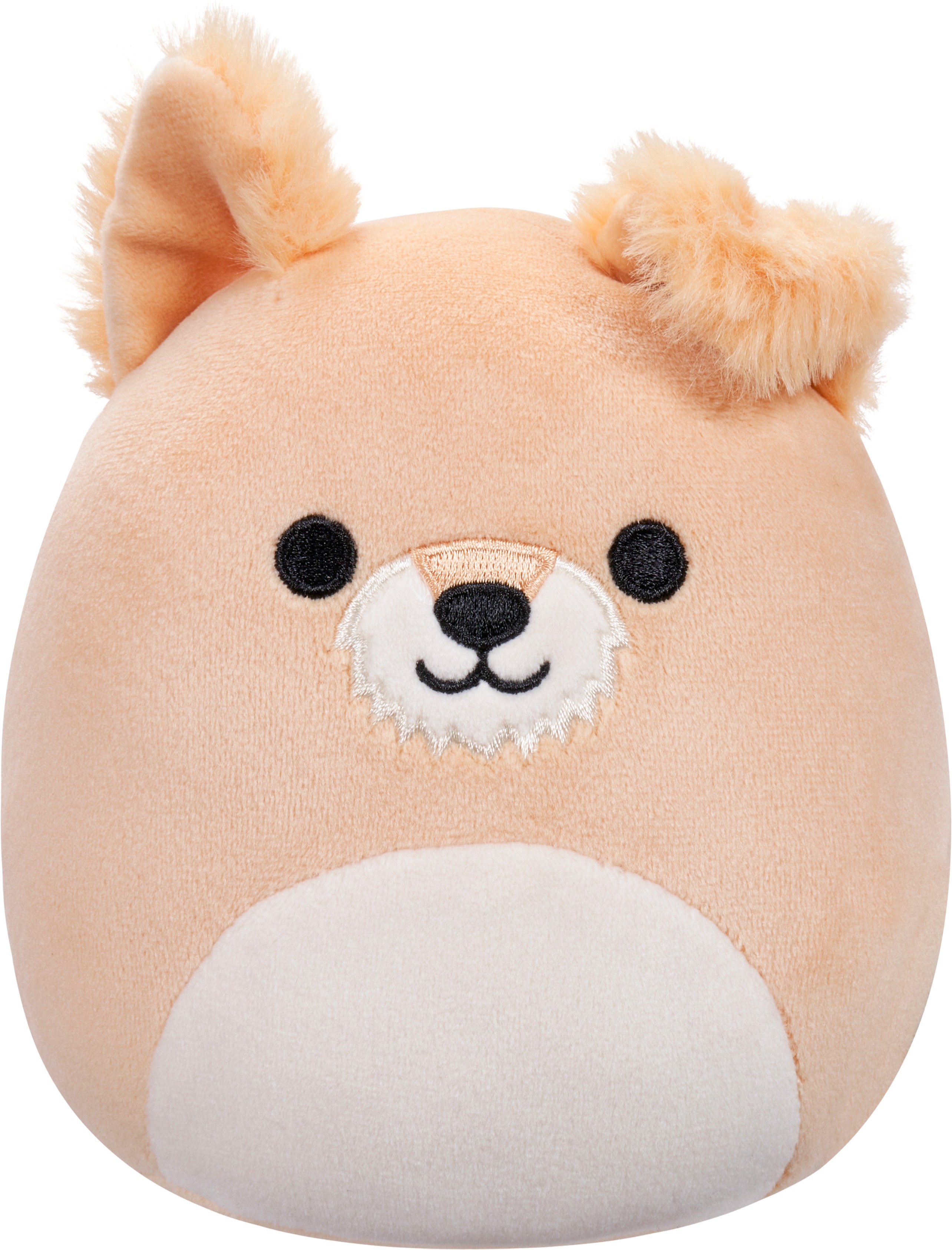Squishmallows Cooper – svetlohnedý pes s bielym bruškom