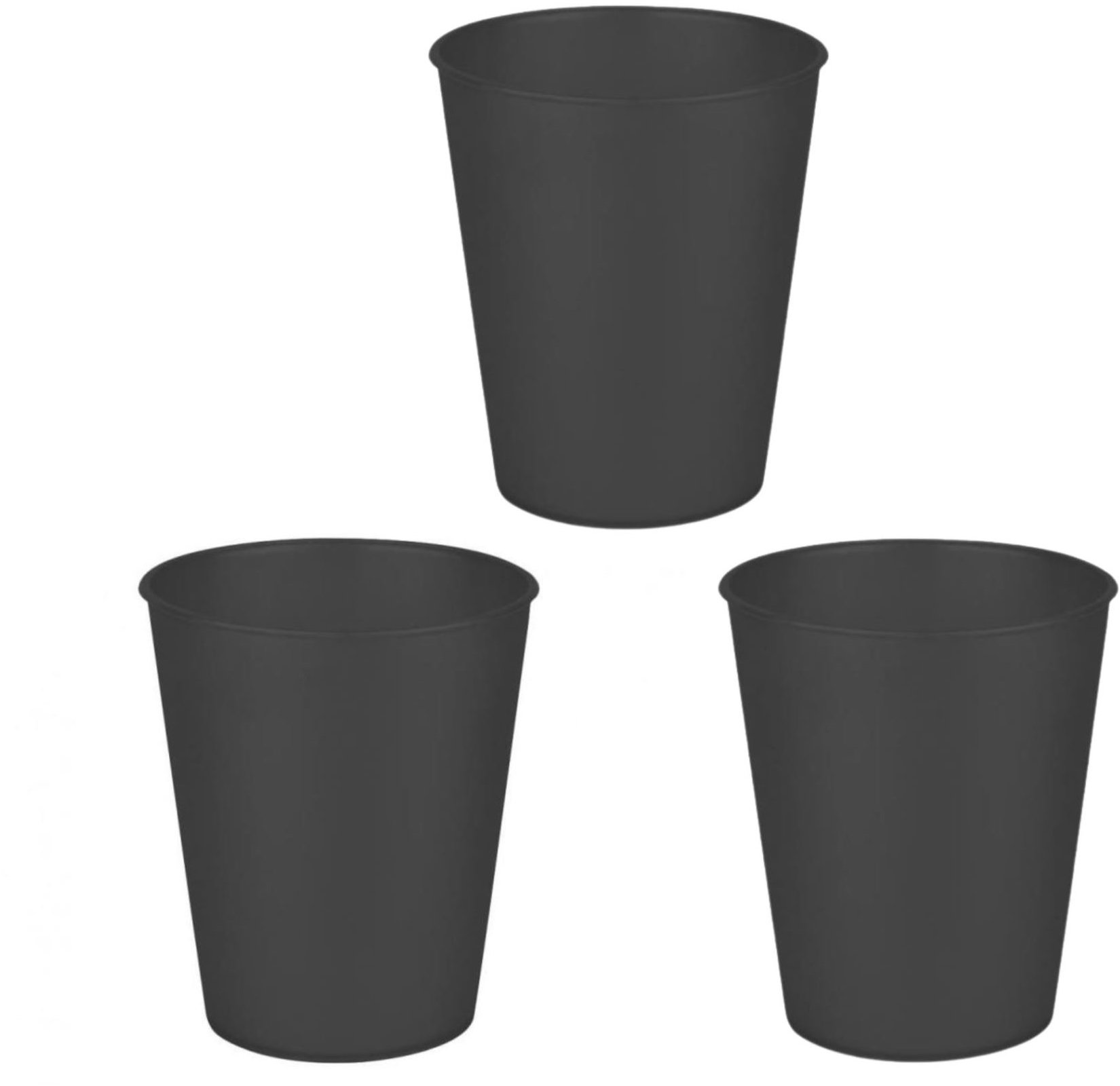 GODAN Plastový párty téglik čierny/silvester 250 ml, 3 ks