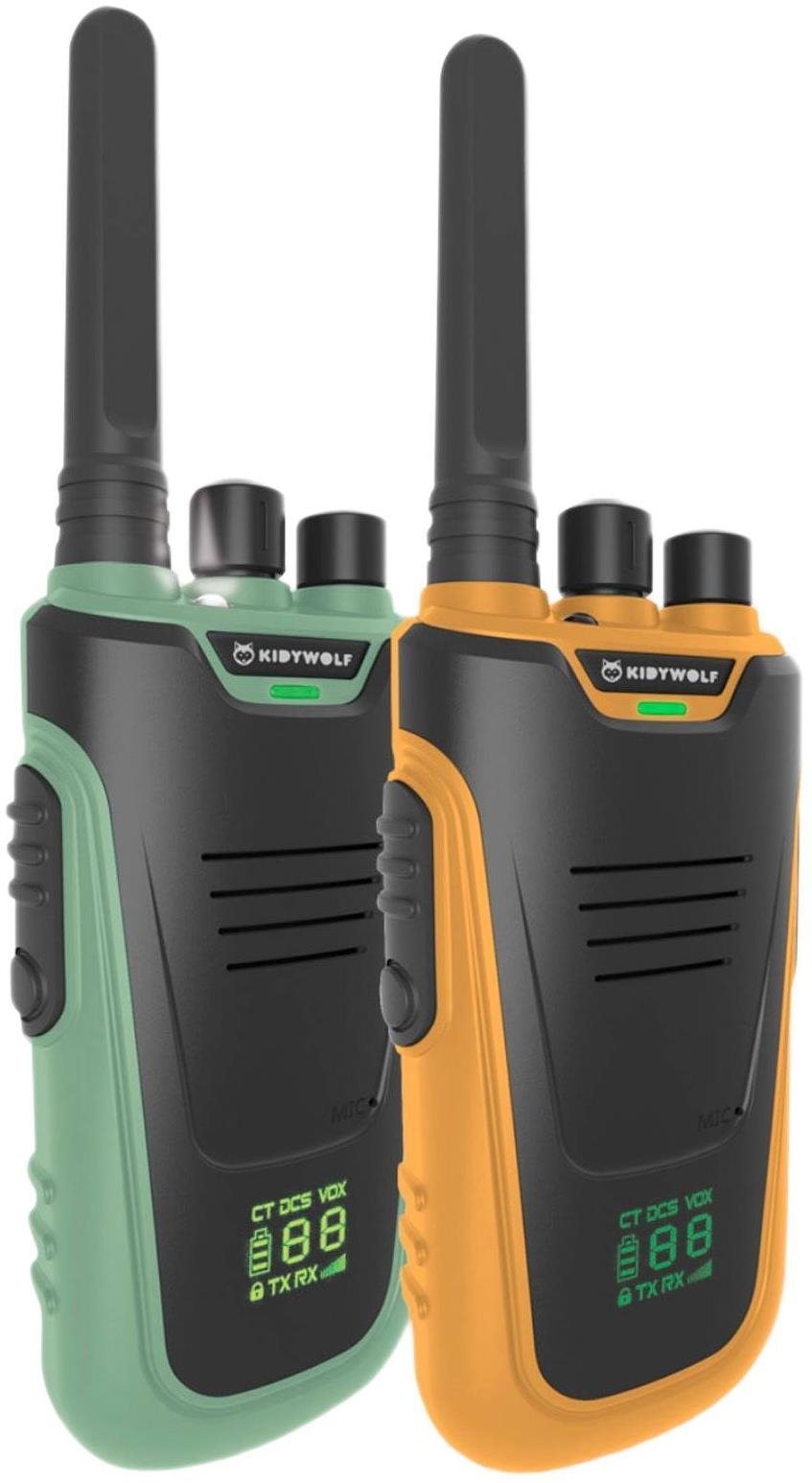 Kidywolf súprava detských vysielačiek Kidytalk, zelená a žltá