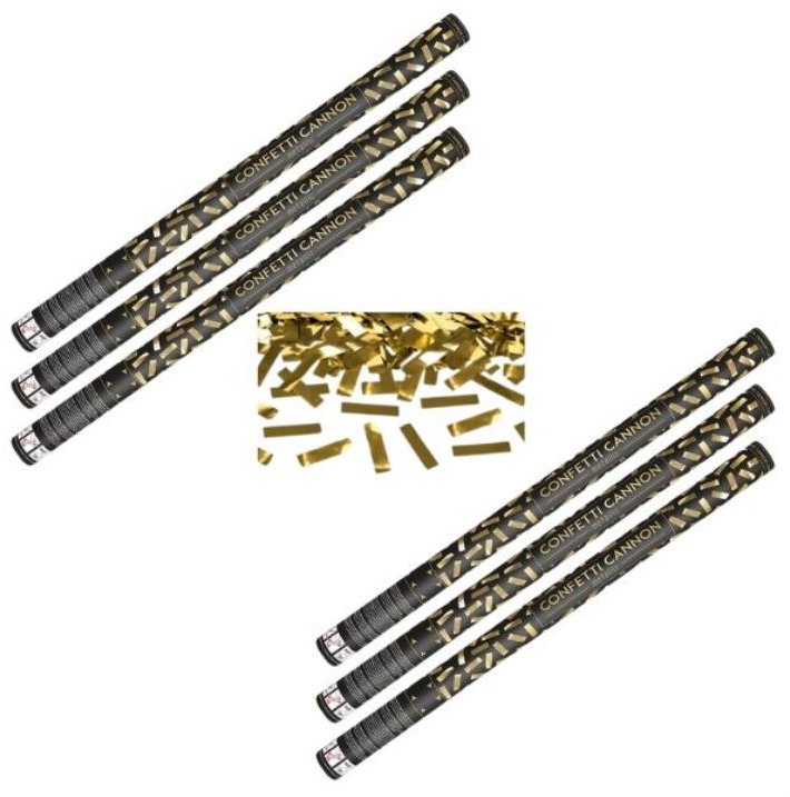 Párty konfety Sada 6 ks, 80 cm, zlaté metalické silvester