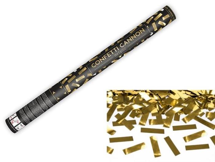 Párty konfety 60 cm – zlaté metalické – silvester