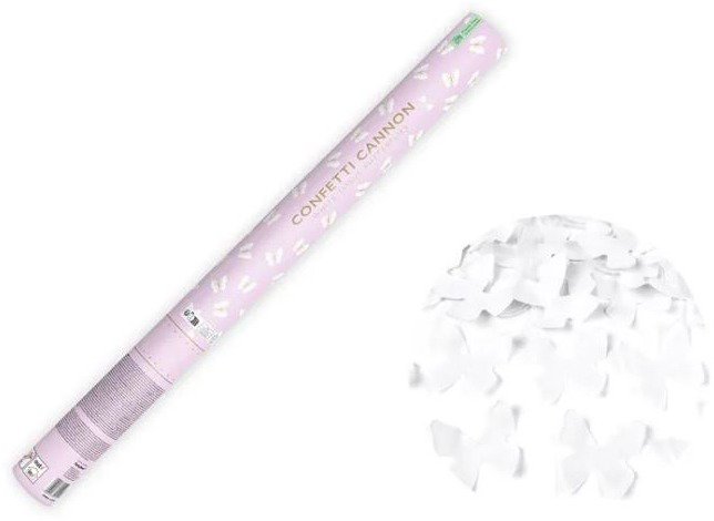 Párty konfety 60 cm – biele motýliky