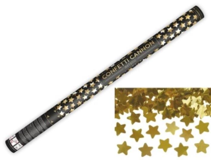 Párty konfety 80 cm – zlaté metalické hviezdičky – silvester