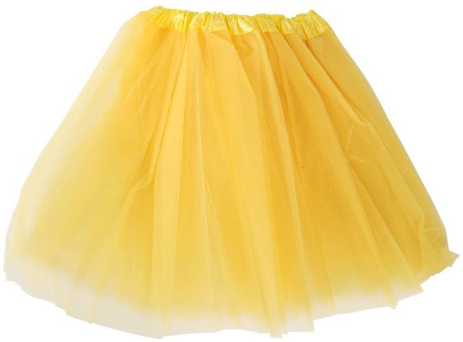 GUIRCA Retro dámska tutu sukňa, neón žltá, 40 cm – 80. roky – disko