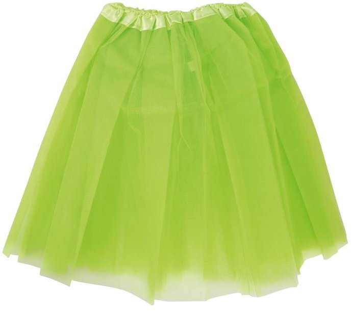 GUIRCA Retro tutu sukňa, neón zelená, 40 cm – 80. roky – disko