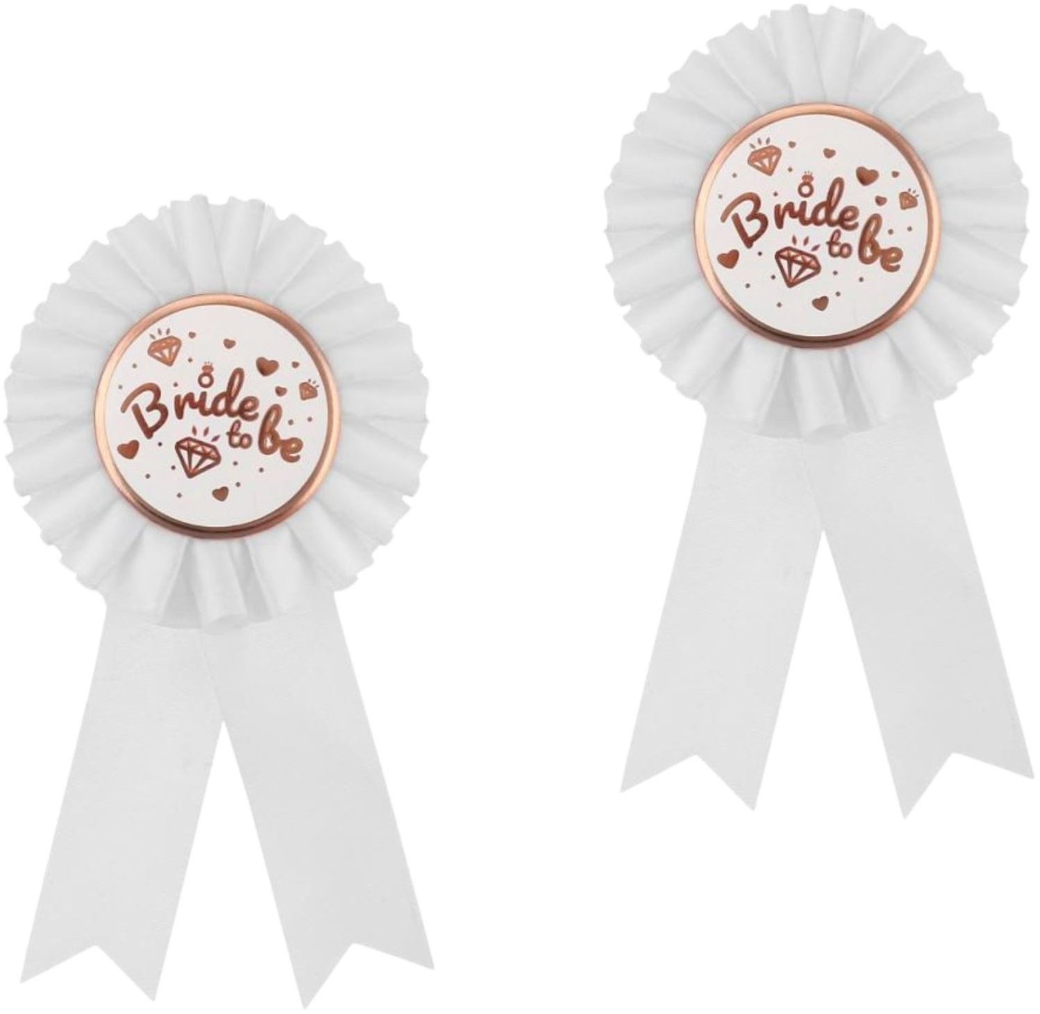 GODAN Brošňa pre budúcu nevestu – bride to be, biela 2 ks
