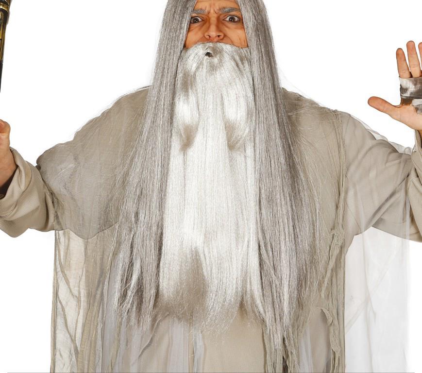 GUIRCA Sivé extra dlhé fúzy Gandalf