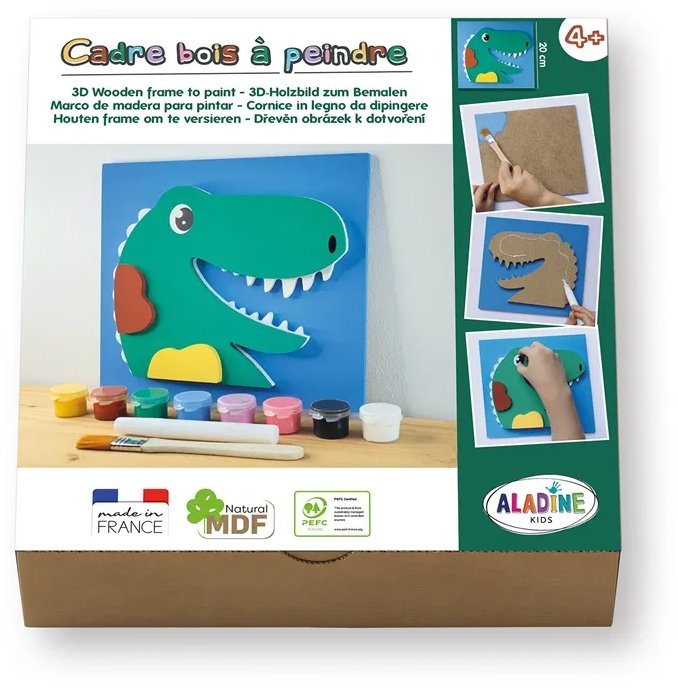 Aladine Dřevěný obrázek k dotvoření - Dinosaurus