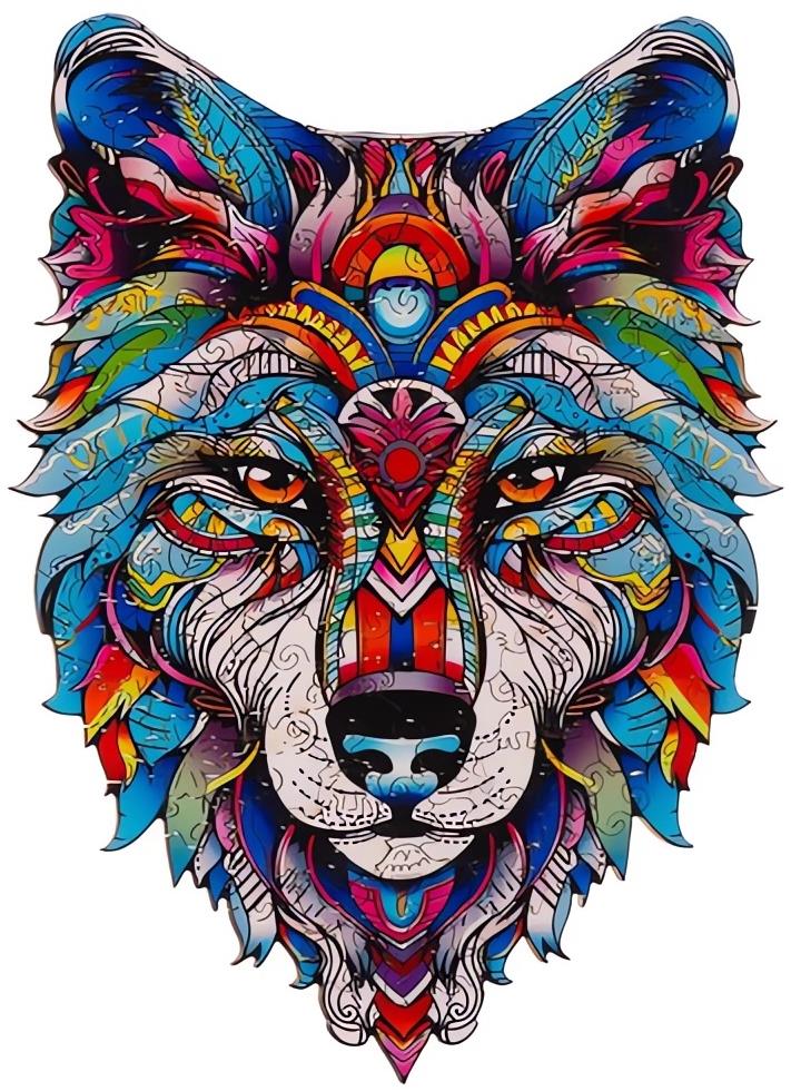 Kruzzel 24552 Drevené puzzle vlk, 170 dielov, 38 × 27 cm