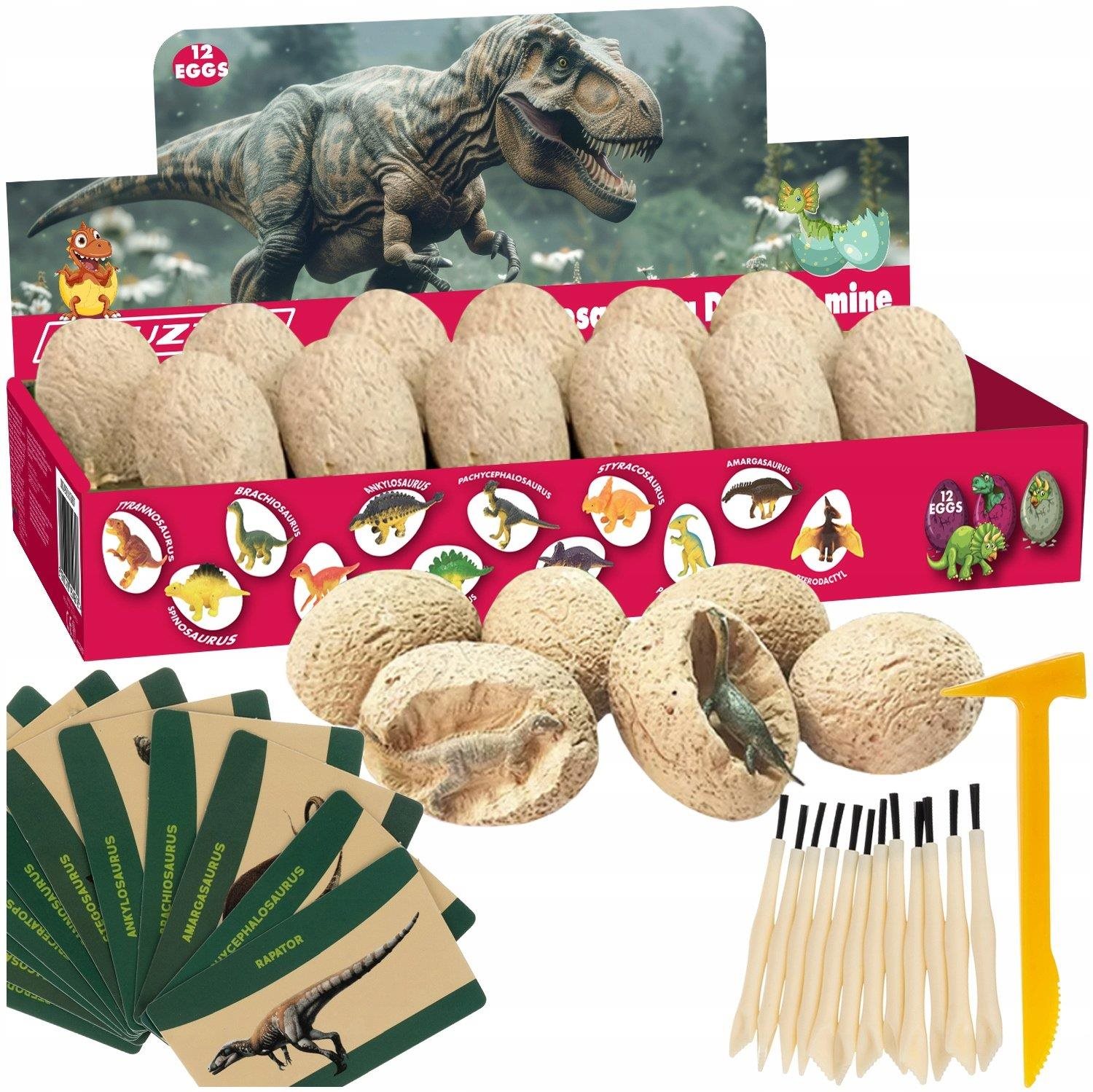Kruzzel 24982 Súprava pre malých archeológov – dinosaurie vajce, 12 ks