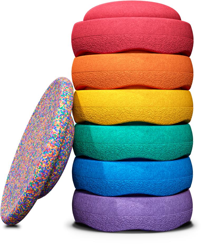 Stapelstein Rainbow sada Classic + Confetti board 6 + 1