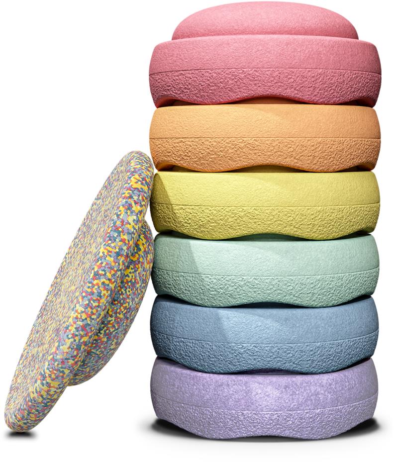 Stapelstein Rainbow sada Pastel + Confetti board 6 + 1