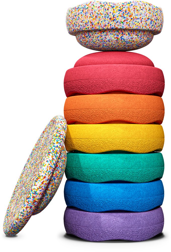 Stapelstein Rainbow Sada complete 7 + 1, confetti classic