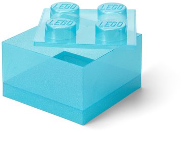 LEGO úložný box s vekom, trblietavo modrý
