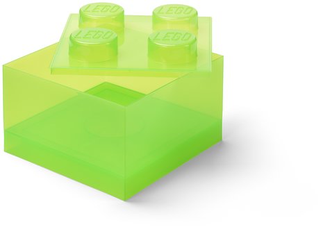 LEGO úložný box s vekom, priehľadne zelený