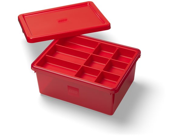 LEGO úložný box s organizérom, červený