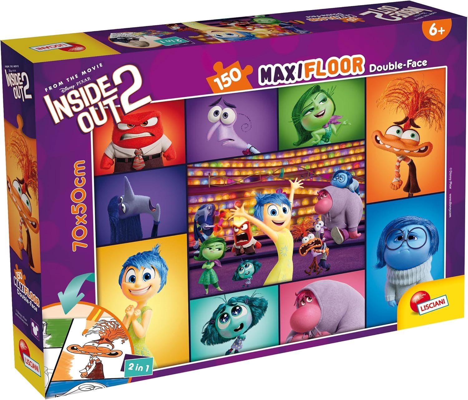 Lisciani Obojstranné puzzle MAXI 150 dielikov V hlave 2 (s maľovankou)