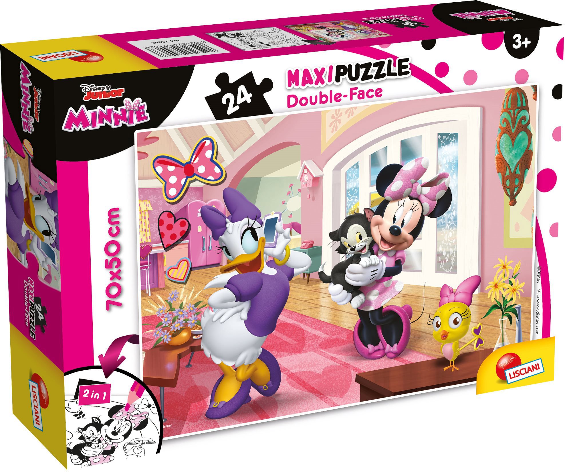 Lisciani Obojstranné puzzle MAXI 24 dielikov Minnie (s maľovankou)