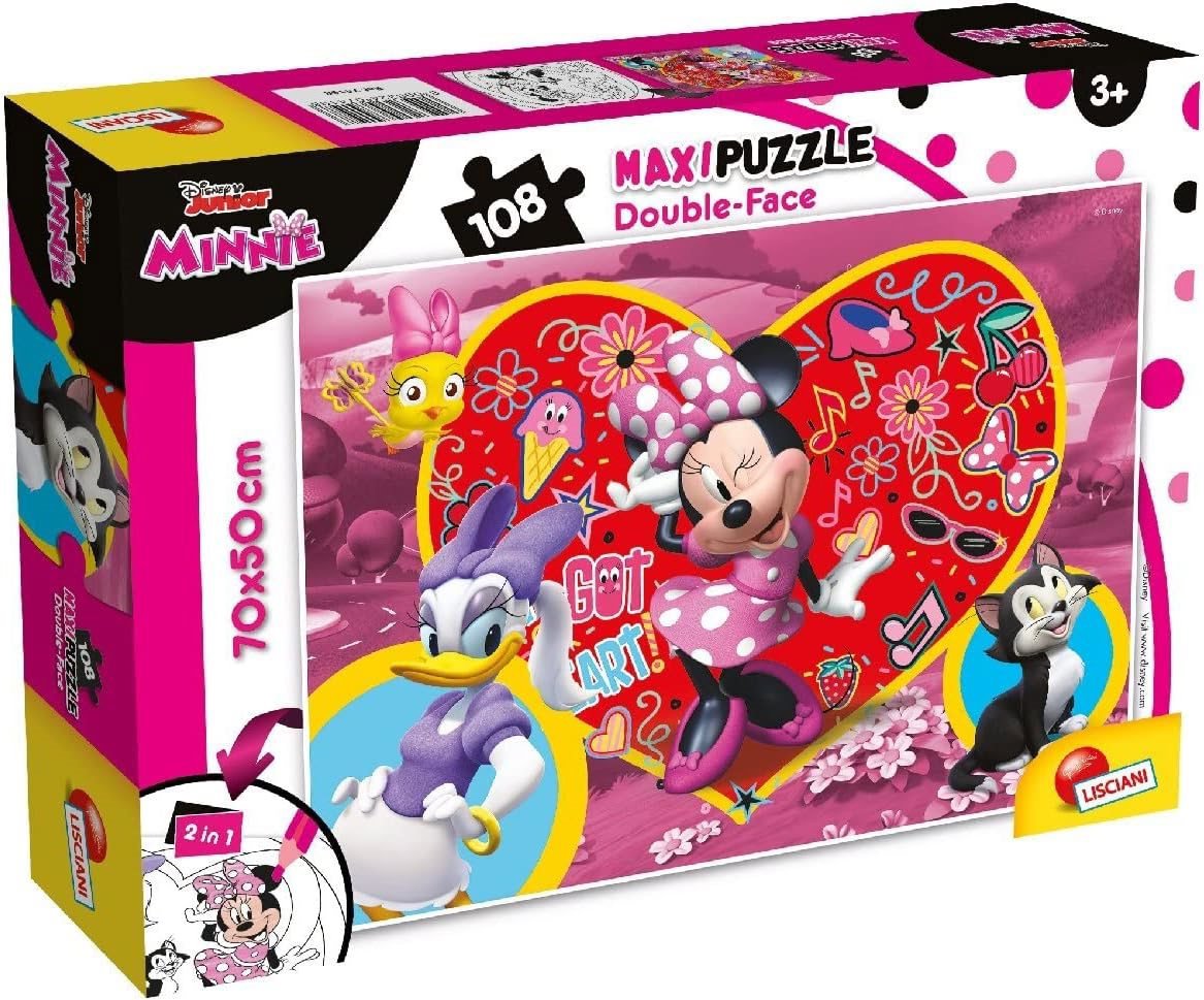 Lisciani Obojstranné puzzle MAXI 108 dielikov Minnie (s maľovankou)