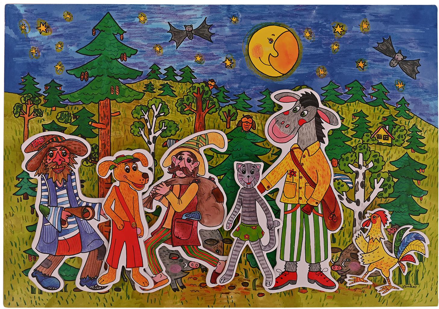 Marionetino Zvířátka a loupežníci - Pohádka k divadlu - 6 loutek