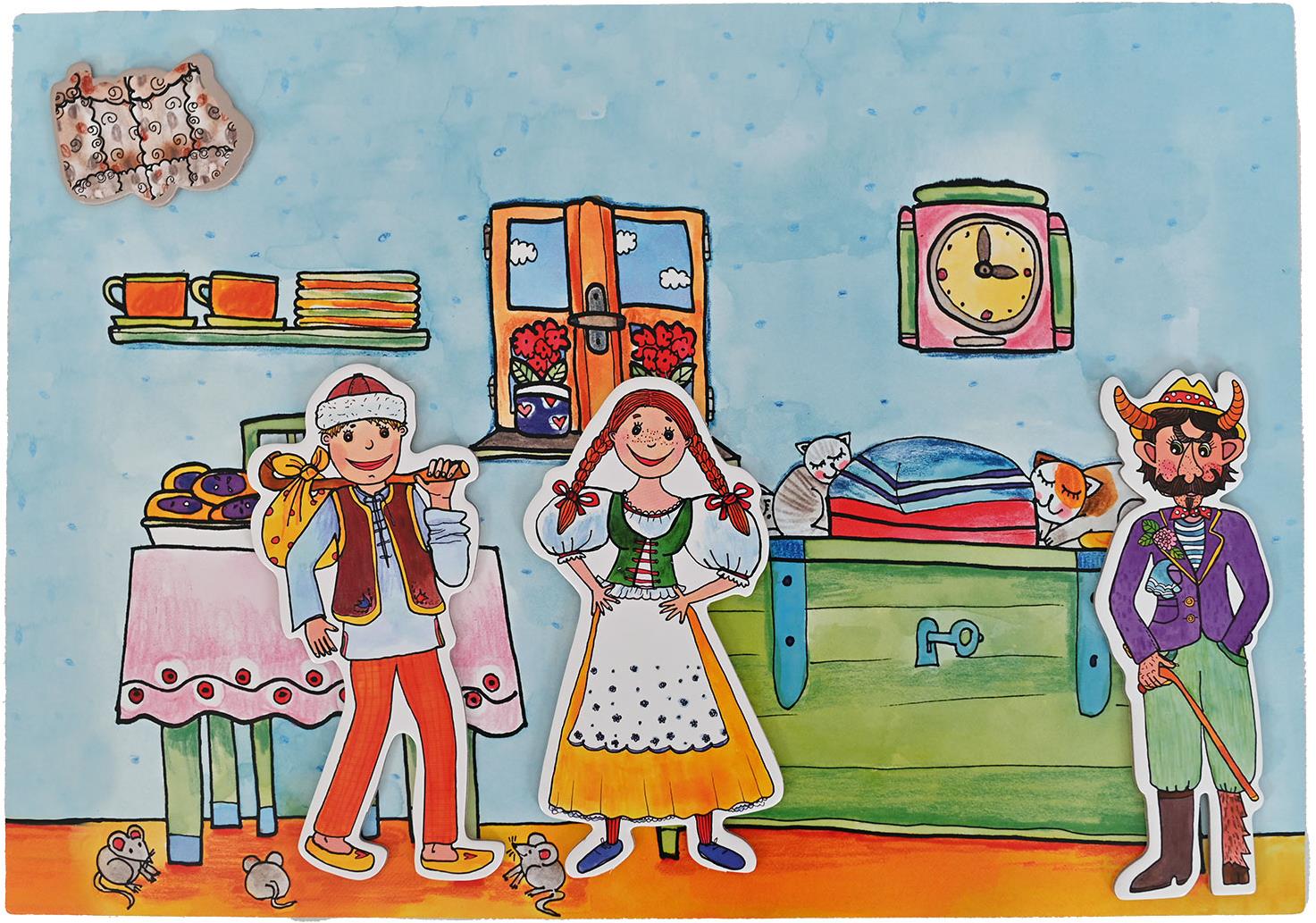 Marionetino Čert a Káča - Pohádka k divadlu - 3 loutky