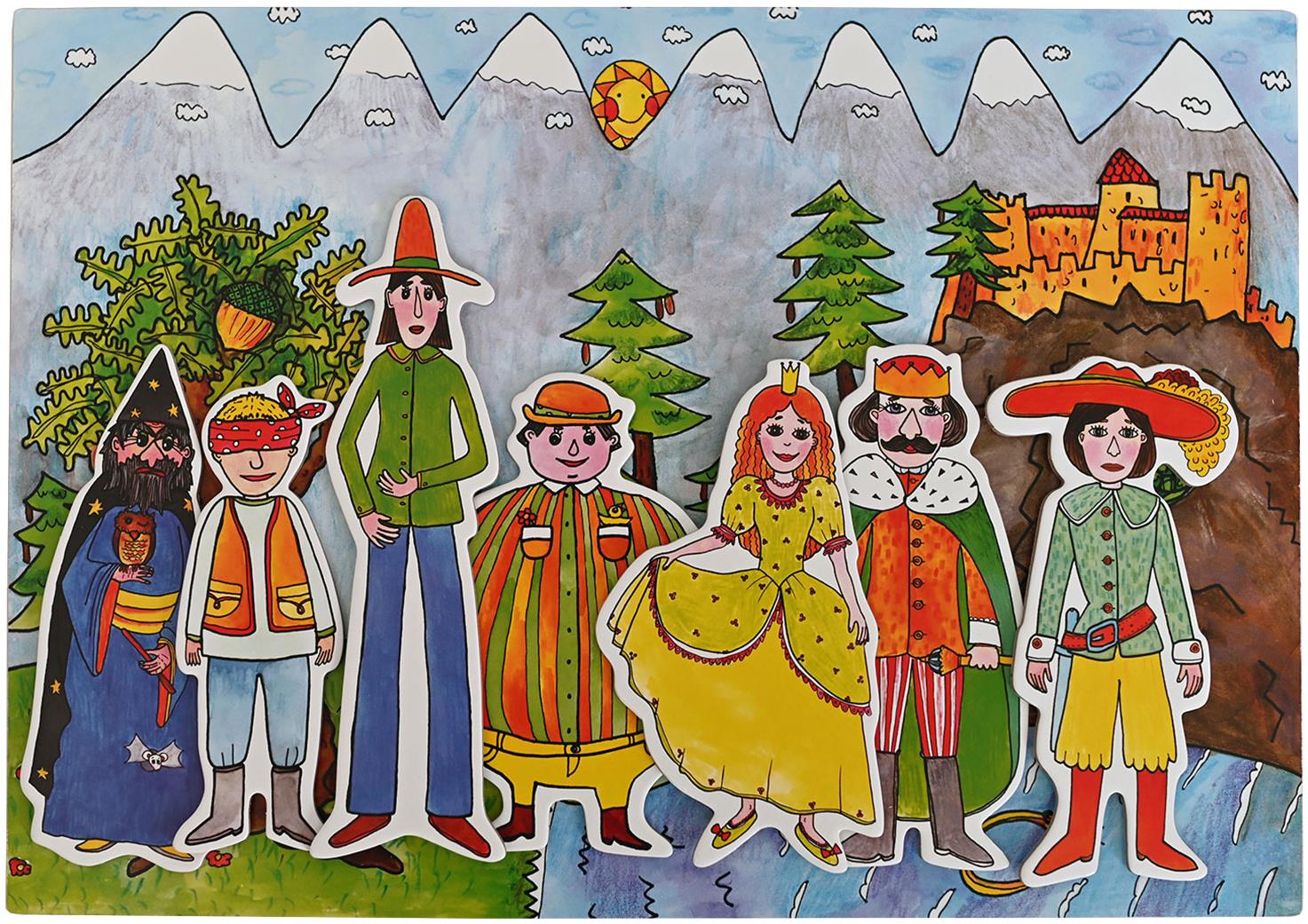 Marionetino Dlouhý, Široký a Bystrozraký - Pohádka k divadlu - 7 loutek