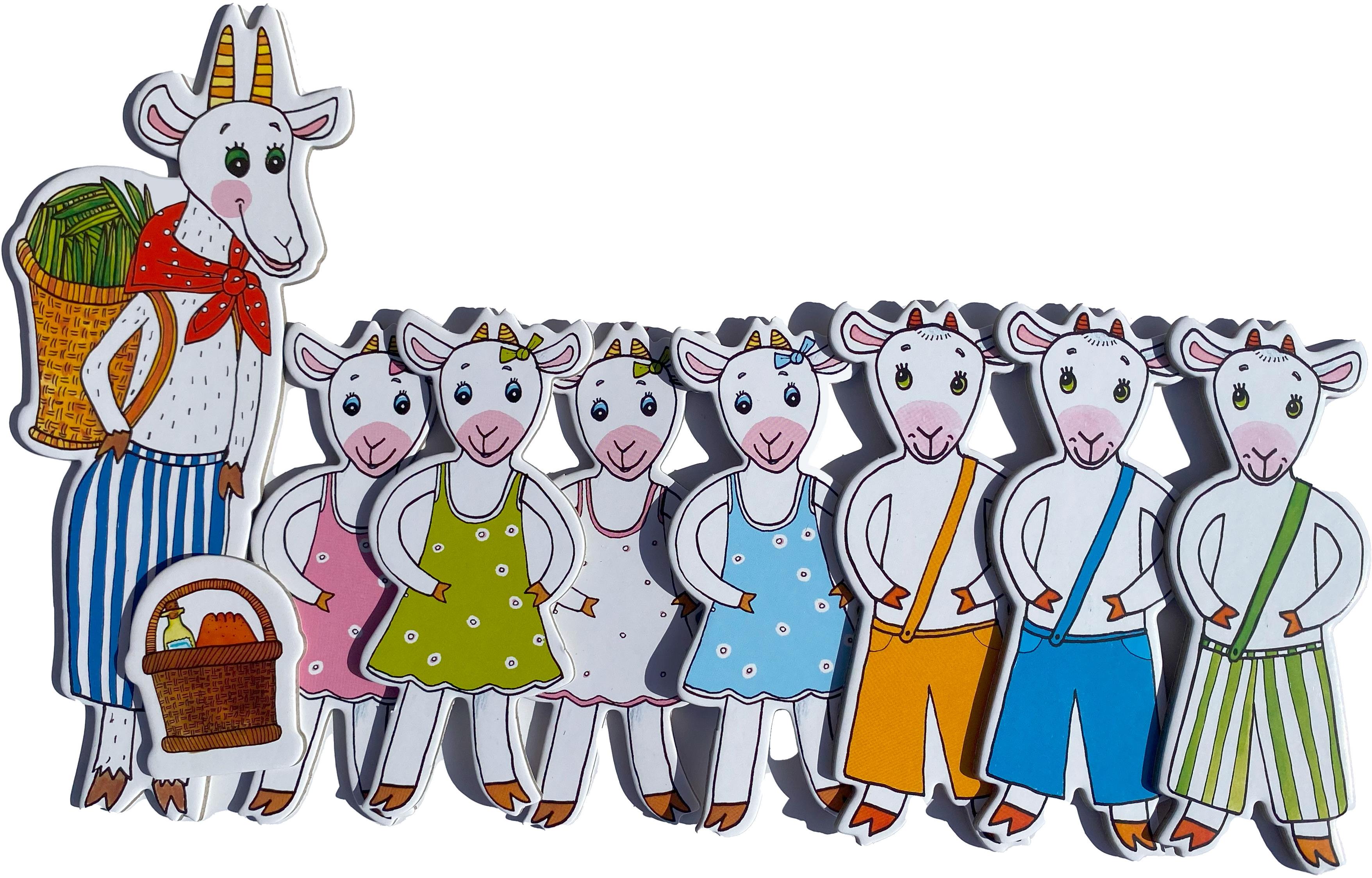 Marionetino Koza s kůzlaty - loutky 8 ks