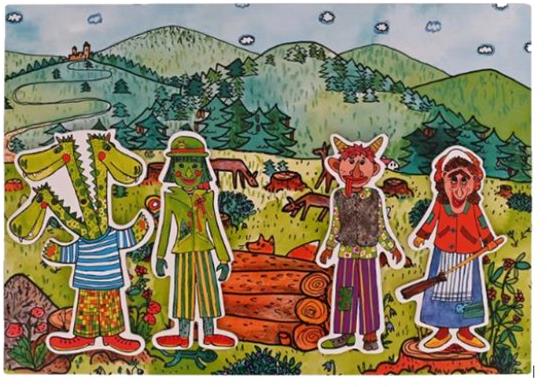 Marionetino Drak a strašidla - Pohádka k divadlu - 4 loutky