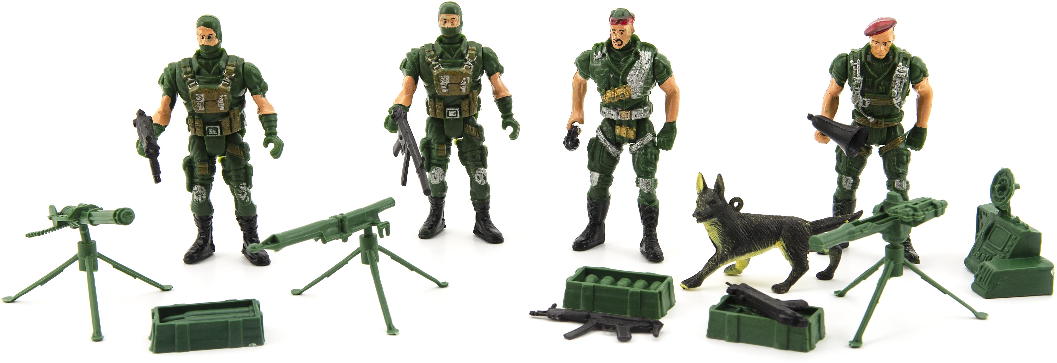 Teddies Vojaci 4 ks s doplnkami