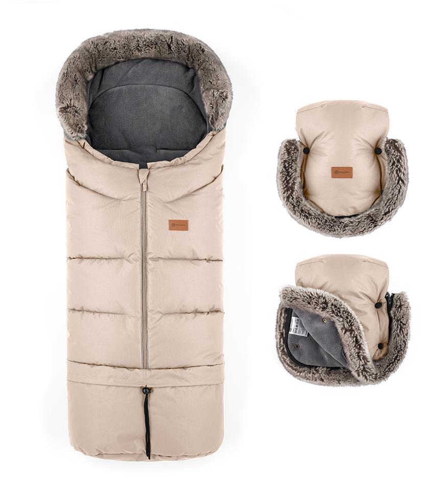 PETITE&MARS Súprava fusak Arctic 4 v 1 + rukavice na kočík Furry Rose Petal