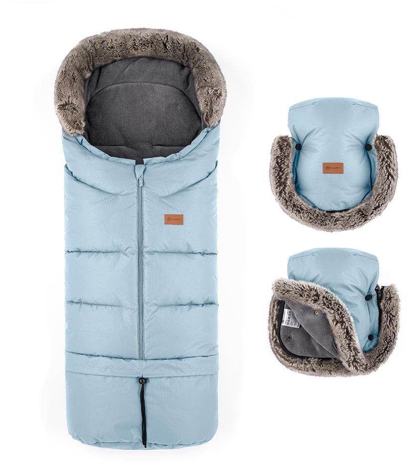 Petite & Mars Súprava fusak Arctic 4 v 1 + rukavice na kočík Furry Sky Whisper