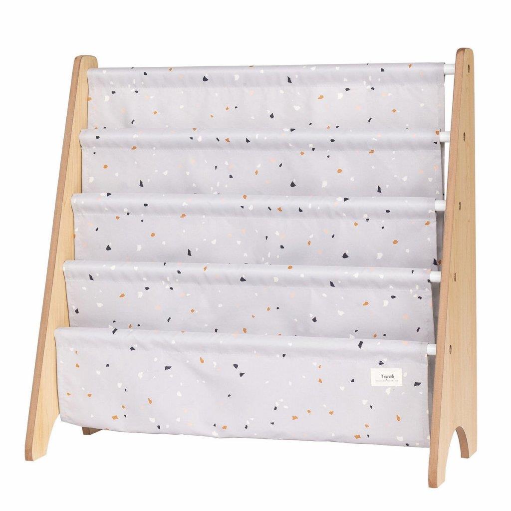 3 Sprouts Stojan na knižky Recycled Terrazzo/Light Gray