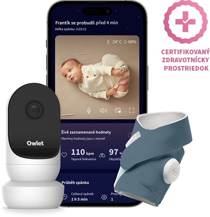 Owlet Dream Sock 0 – 18 mesiacov (Modrá) a kamera Owlet Cam 2