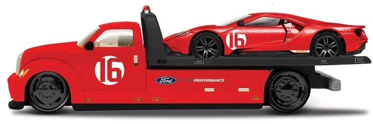 Maisto Flatbed 2022 Ford GT Heritage Edition červený s číslom 16