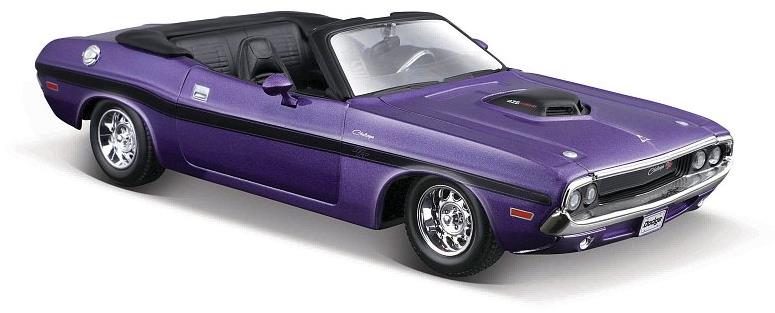 Maisto 1970 Dodge Challenger R/T Convertible, metal fialové
