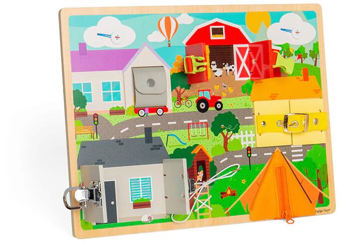 Bigjigs Toys Motorická doska každodenných zručností