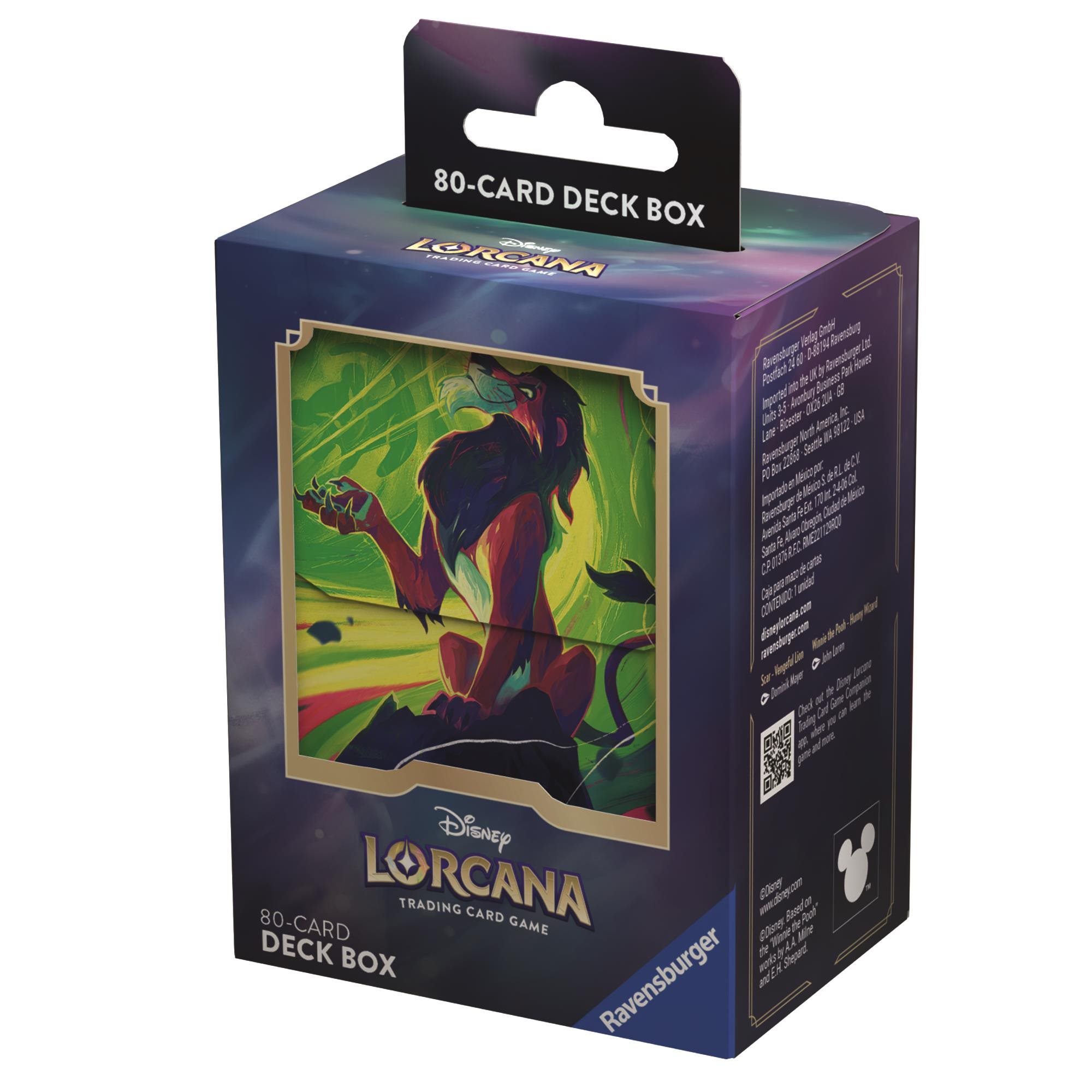 Disney Lorcana: Azurite Sea – Deck Box Scar – Vengeful Lion from The Lion King