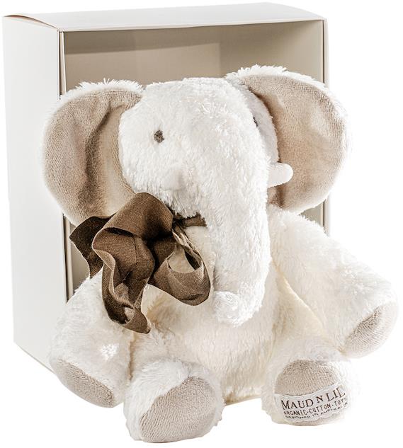 Maud N Lil Slon Nellie biely v darčekovej krabici s kartičkou