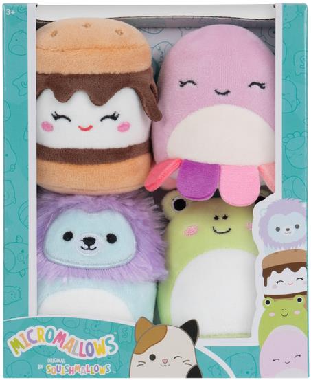 Squishmallows Micromallows 4Pack Žaba, Chobotnica, Lev, S'more