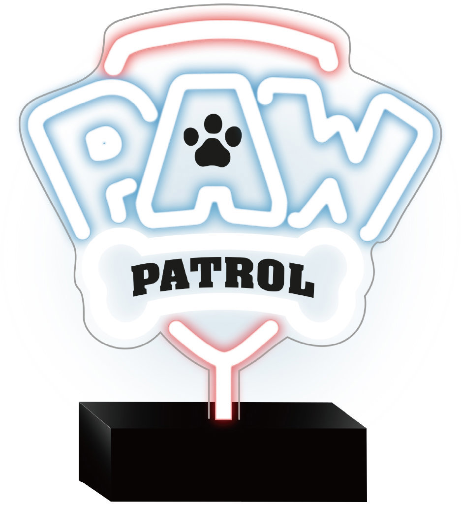 Labková patrola Dekoratívny LED neón na stojane – Logo