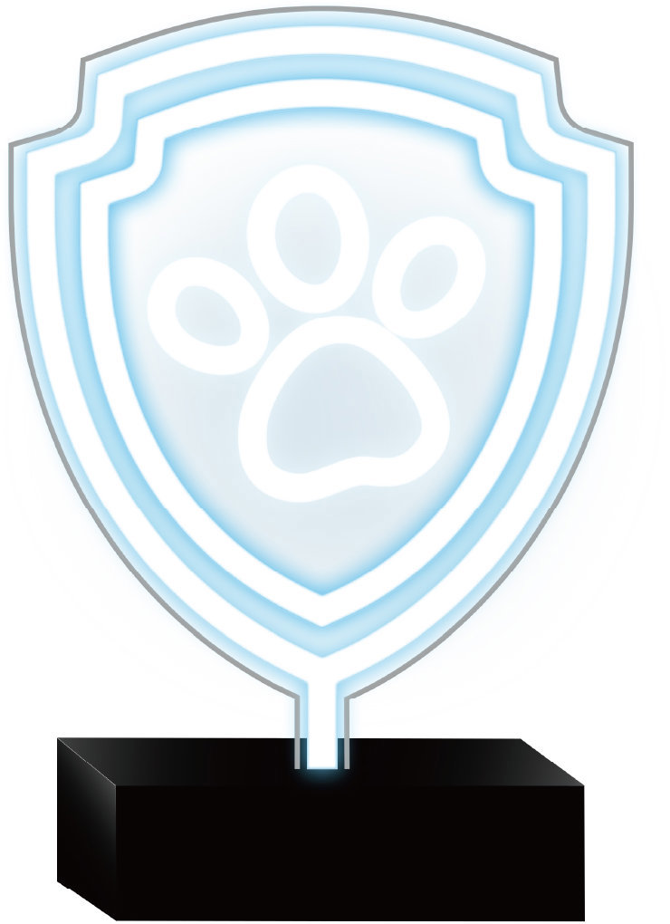 Labková patrola Dekoratívny LED neón na stojane – Labka