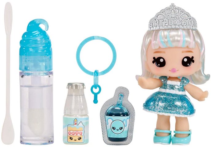 Yummiland Malá bábika s leskom na pery – Callie Birthday Cake