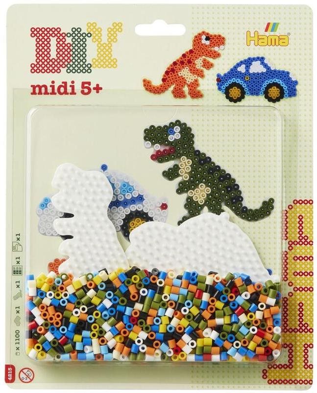 Korálkový set – Auto a dinosaurus midi