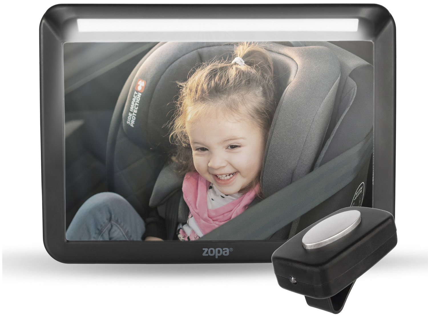 Zopa Zrkadlo Deluxe Black s LED