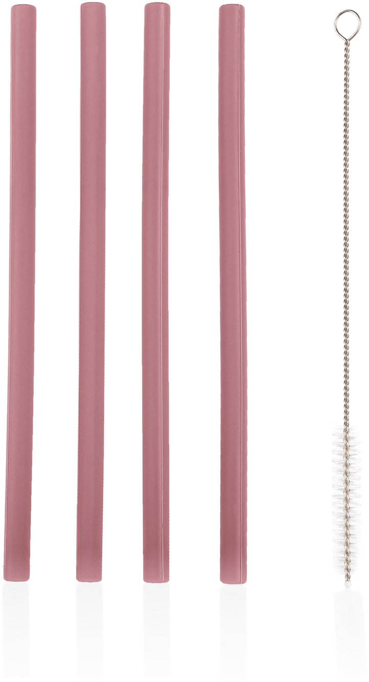 Zopa Silikónová slamka 4 ks Old Pink