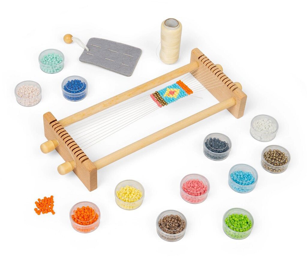 Bigjigs Toys Tkáčske krosná na korálky