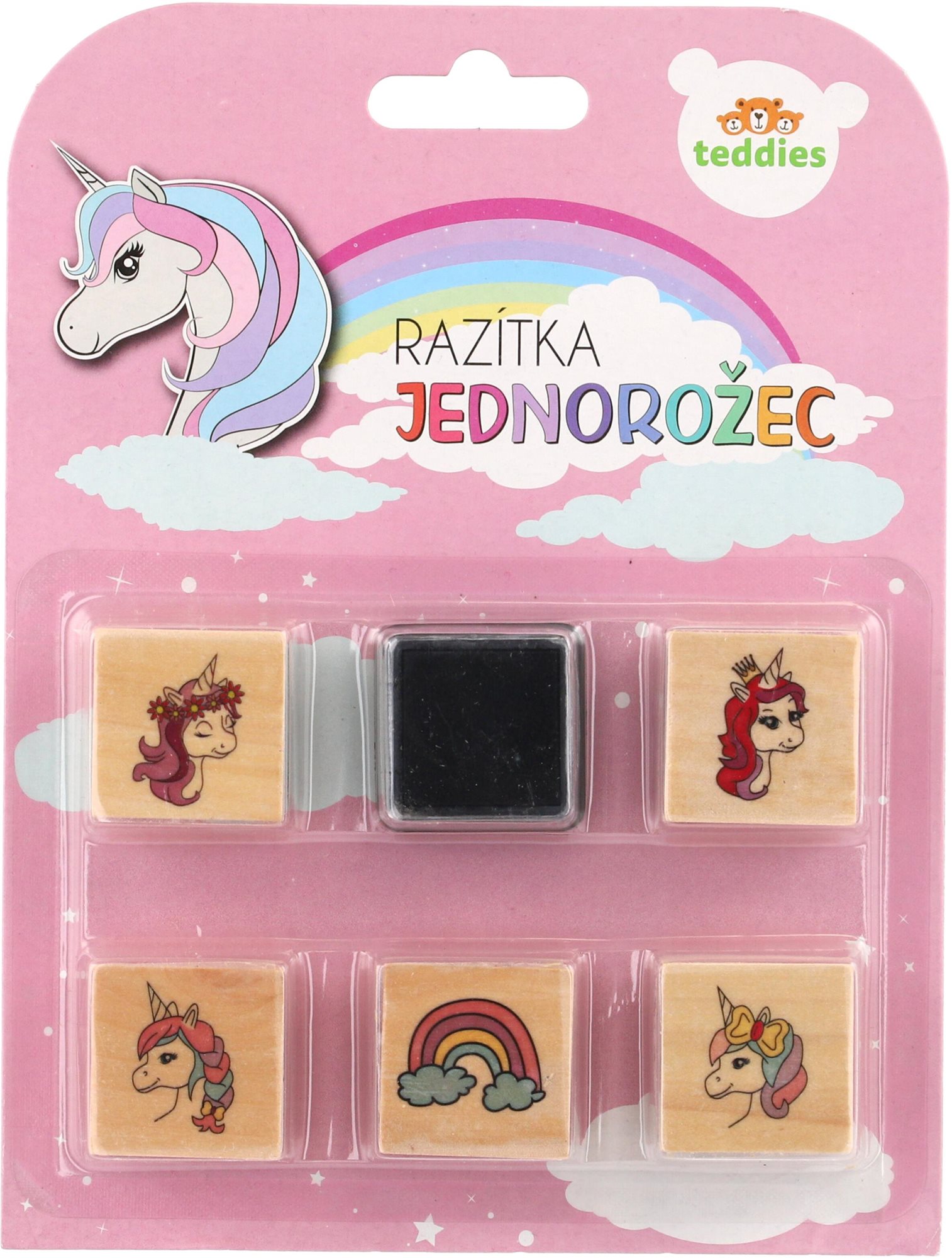 Teddies Pečiatky s poduškou 5 + 1 Jednorožce