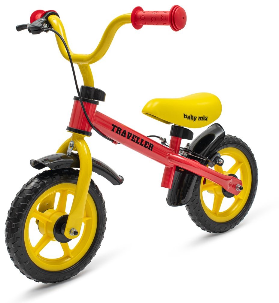 BABY MIX Balančný bicykel s brzdou Traveller červený